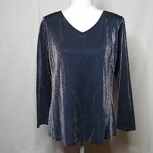 Coldwater Creek Metallic Long Sleeve Top